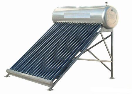 Color steel solar water heater with feeding tank, 