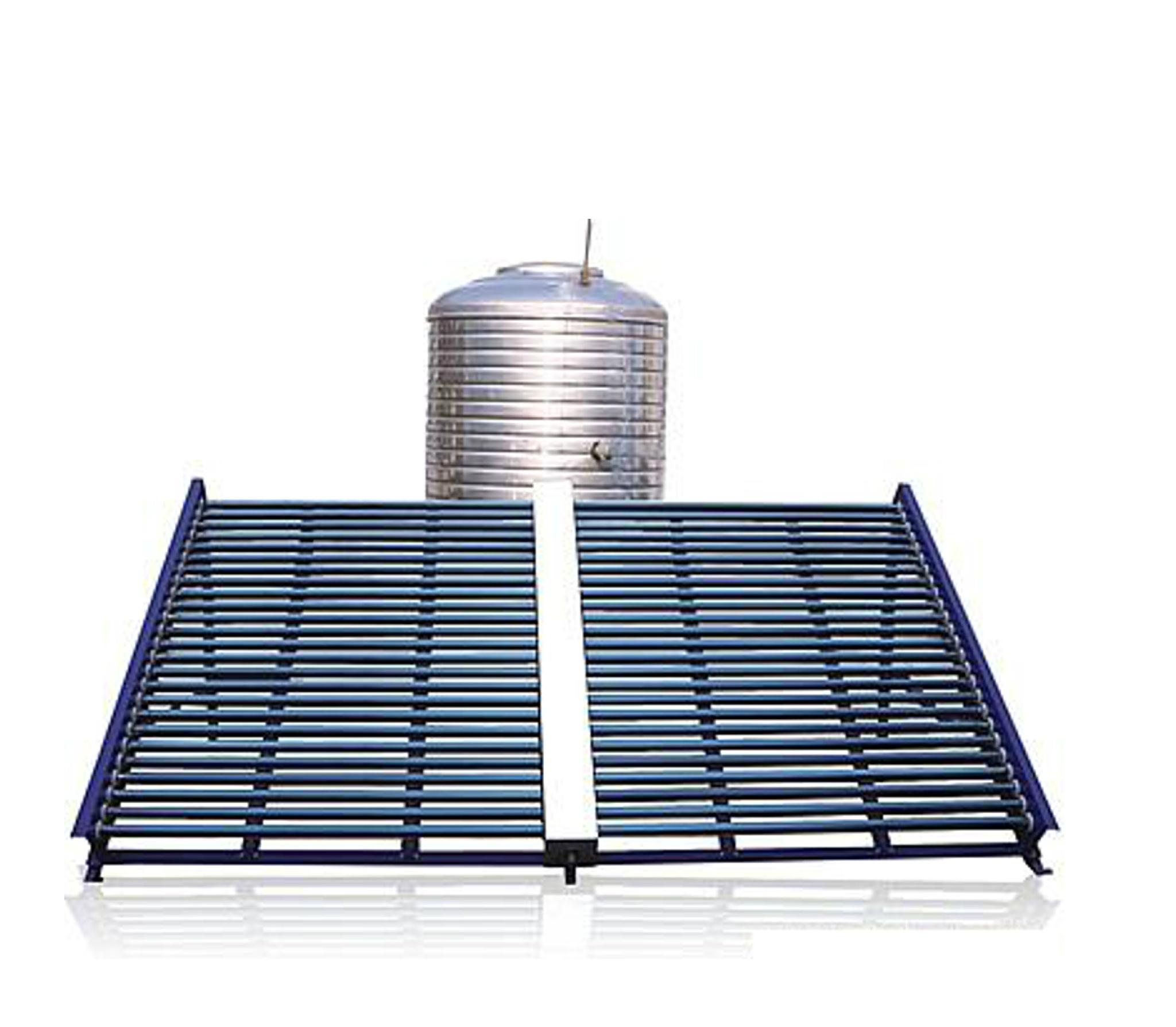 Solar water heater with tank, 